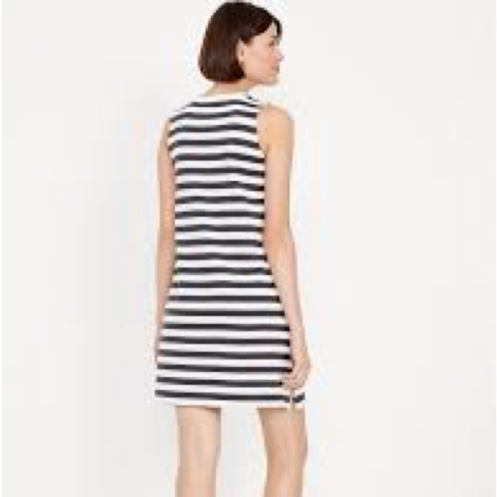 Old Navy Black & White Striped Mod Style Sleeveless Mini T-Shirt Tank Dress SM P - Picture 7 of 10